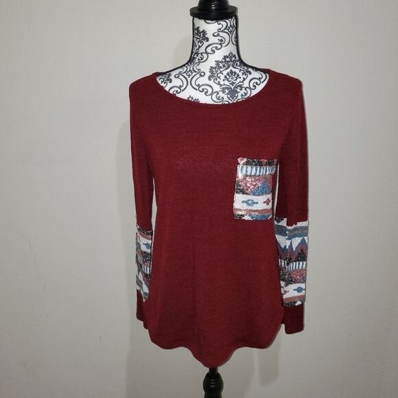 Style rock women's Aztec patch work long sleeve shirt. - Picture 1 of 8